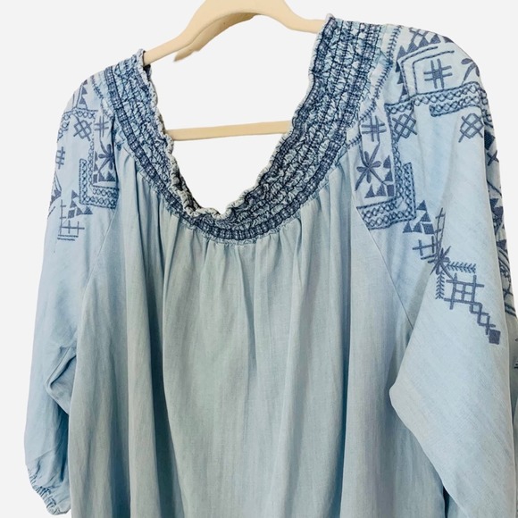 Reba Woman | 3X Embroidered Top Boho Southwestern Tribal Flowy Comfy Relaxed Fit - Picture 8 of 10